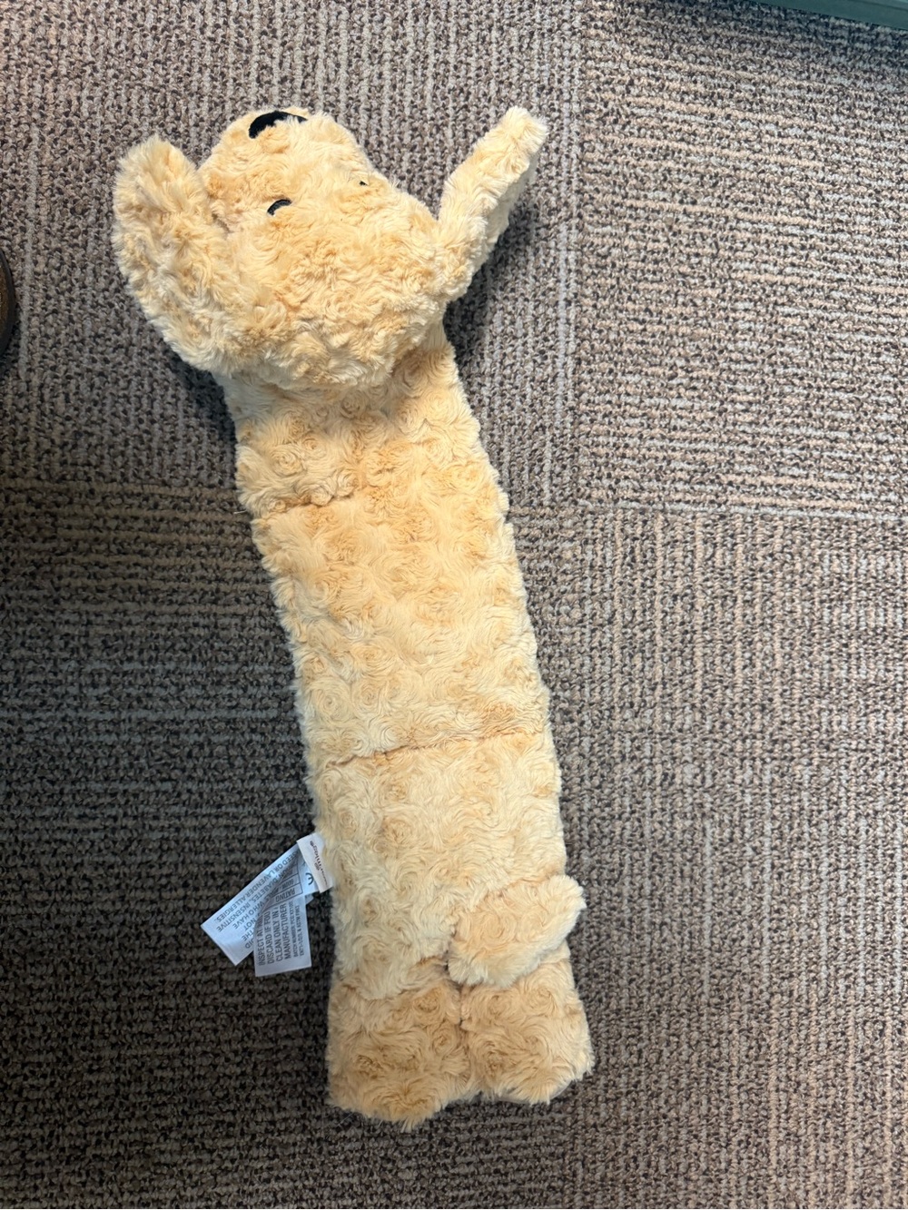 Plush Beige Puppy Neck Pillow for Kids - Soft Travel Buddy